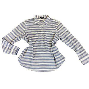 Chaps Cotton Blue & White Striped Shirt Women's Sz XL #253i‎
